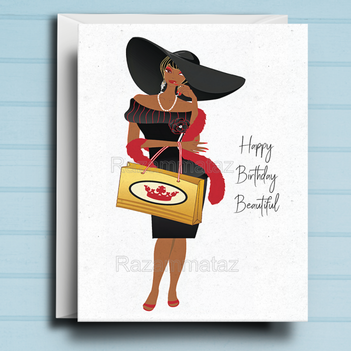 Black Woman Birthday Card Q2